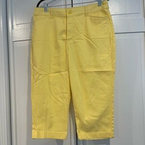 St. John's Bay Yellow Ankle Cropped Pants Tailored Fit